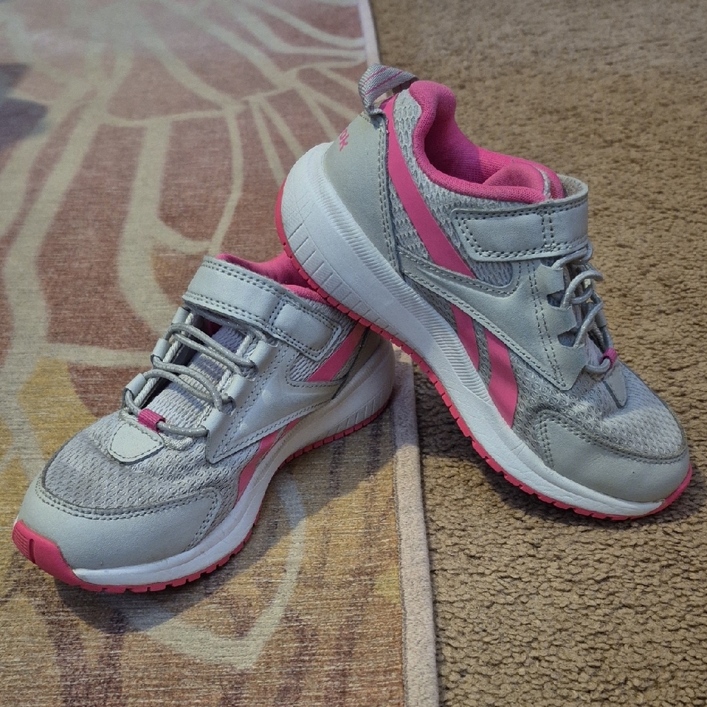 Reebok Kids Gray and Pink Athletic Shoes